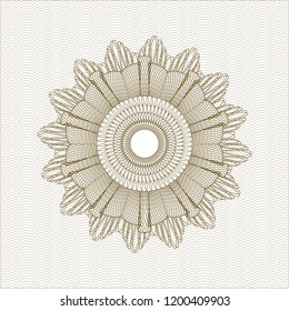 Brown rosette or money style emblem