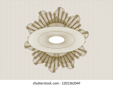 Brown rosette or money style emblem