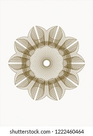 Brown rosette or money style emblem
