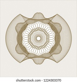 Brown rosette or money style emblem
