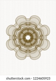 Brown rosette or money style emblem