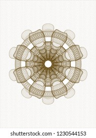 Brown rosette or money style emblem