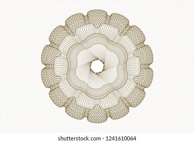 Brown rosette or money style emblem