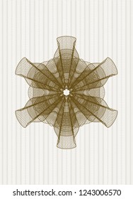 Brown rosette or money style emblem