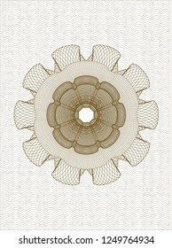 Brown rosette or money style emblem