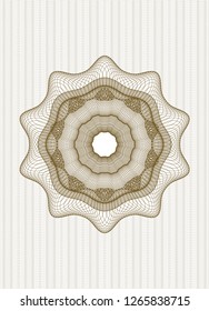 Brown rosette or money style emblem