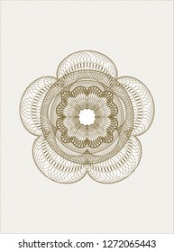 Brown rosette or money style emblem