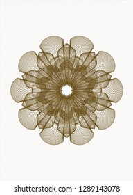 Brown rosette or money style emblem