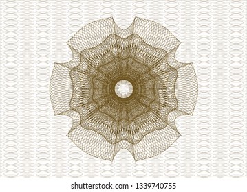 Brown rosette or money style emblem