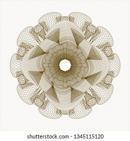 Brown rosette or money style emblem