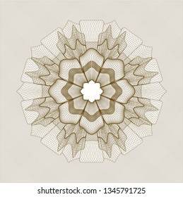 Brown rosette or money style emblem