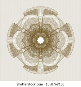 Brown rosette or money style emblem