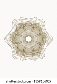 Brown rosette or money style emblem