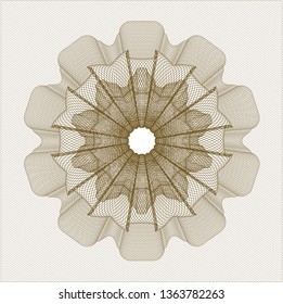 Brown rosette or money style emblem
