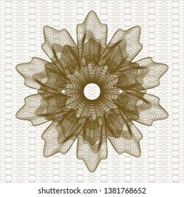 Brown rosette (money style emblem). Vector Illustration. Detailed.