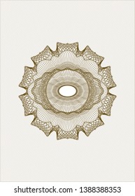 Brown rosette or money style emblem. Vector Illustration. Detailed.