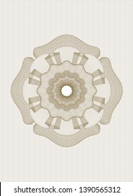 Brown rosette or money style emblem. Vector Illustration. Detailed.