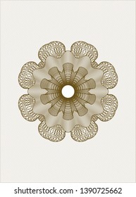 Brown rosette (money style emblem). Vector Illustration. Detailed.