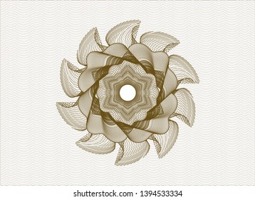 Brown rosette or money style emblem. Vector Illustration. Detailed.