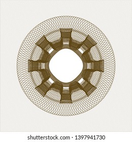 Brown rosette (money style emblem). Vector Illustration. Detailed.