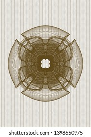 Brown rosette or money style emblem. Vector Illustration. Detailed.