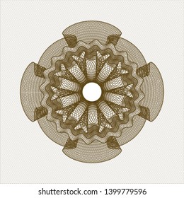Brown rosette or money style emblem. Vector Illustration. Detailed.