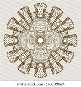 Brown rosette (money style emblem). Vector Illustration. Detailed.