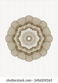 Brown rosette or money style emblem. Vector Illustration. Detailed.