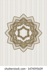 Brown rosette (money style emblem). Vector Illustration. Detailed.