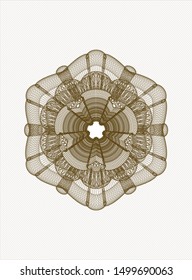 Brown rosette (money style emblem). Vector Illustration. Detailed.