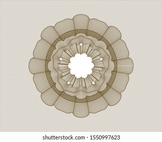 Brown rosette (money style emblem). Vector Illustration. Detailed.