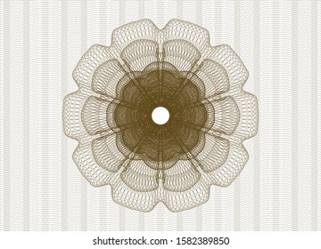 Brown rosette or money style emblem. Vector Illustration. Detailed.