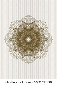 Brown rosette or money style emblem. Vector Illustration. Detailed.