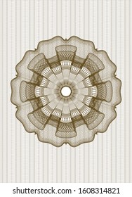 Brown rosette or money style emblem. Vector Illustration. Detailed.