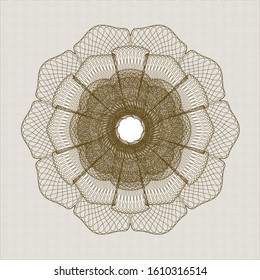 Brown rosette (money style emblem). Vector Illustration. Detailed.