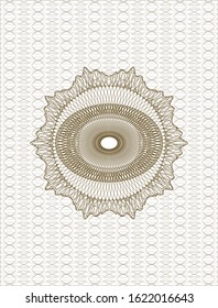 Brown rosette or money style emblem. Vector Illustration. Detailed.