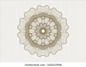 Brown rosette or money style emblem. Vector Illustration. Detailed.