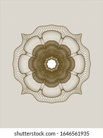 Brown rosette (money style emblem). Vector Illustration. Detailed.