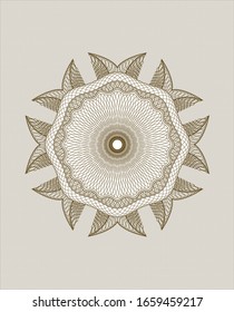 Brown rosette or money style emblem. Vector Illustration. Detailed.