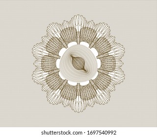 Brown rosette (money style emblem). Vector Illustration. Detailed.