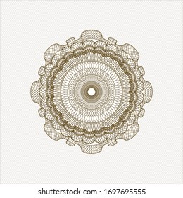 Brown rosette (money style emblem). Vector Illustration. Detailed.