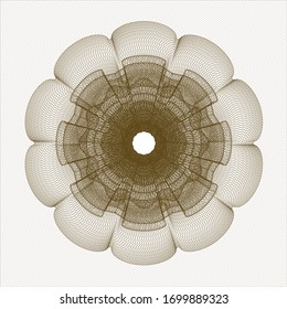 Brown rosette or money style emblem. Vector Illustration. Detailed.