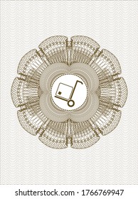 Brown rosette (money style emblem). with cargo icon inside