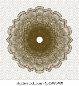 Brown rosette (money style emblem). Vector Illustration. Detailed. 