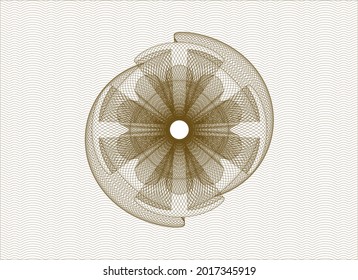 Brown rosette or money style emblem. Vector Illustration. Detailed. 