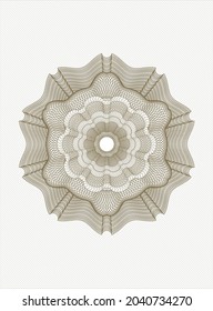 Brown rosette or money style emblem. Vector Illustration. Detailed. 