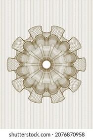 Brown rosette (money style emblem). Vector Illustration. Detailed. 