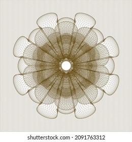 Brown rosette or money style emblem. Vector Illustration. Detailed. 