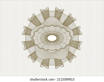 Rosette marrón (emblema del estilo del dinero). Ilustración vectorial. Detallado. 