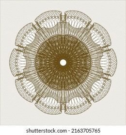 Brown rosette or money style emblem. Vector Illustration. Detailed. 